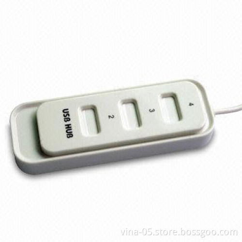 4-port 2.0 USB Hub with Plug-and-Play and Hot Swapping Capability